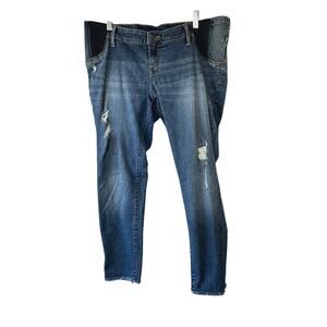 Isabel Maternity Medium Rinse Distressed Skinny Jeans Women's 16